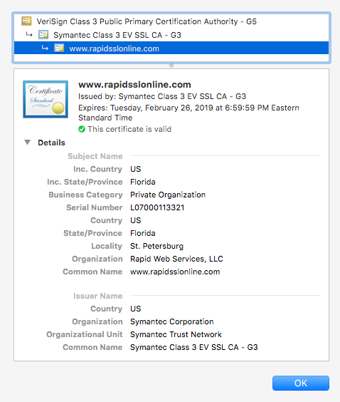 i查看网站的SSL证书详细信息图示